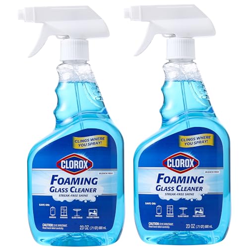 Clorox Foaming Glass Cleaner Trigger Spray 23 Oz Fresh Scent Pack of 2