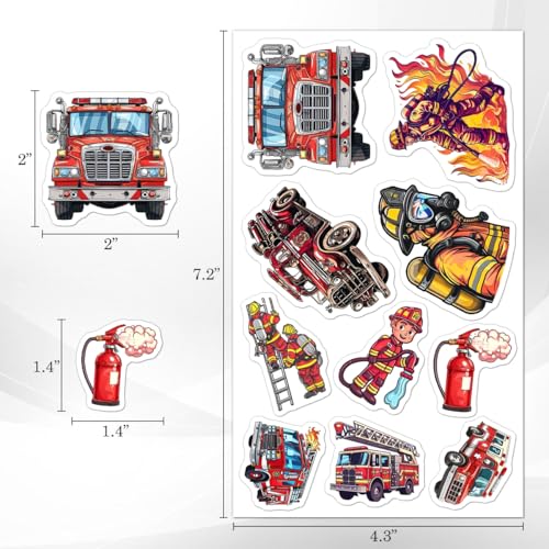 Pack of 50 Waterproof Firefighter Stickers for Water Bottles & Laptops
