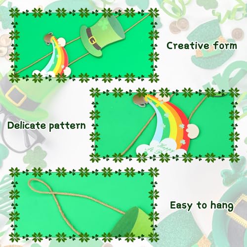 St. Patrick's Day Leprechaun Wooden Door Sign - 34.7 x 8.7 in