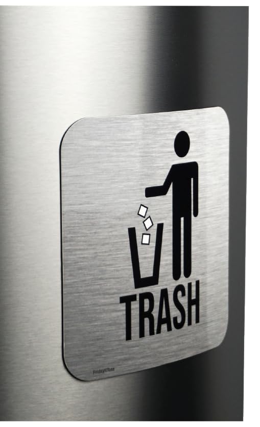 Trash and Recycle Magnets for Kitchen Bins - 5.5 Inch Square