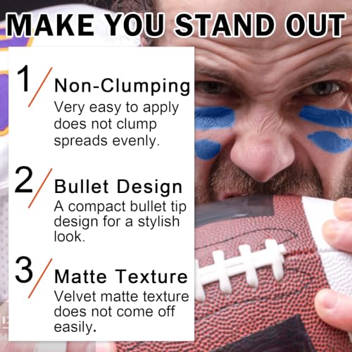 Blue Face Paint Stick and Sports Eye Black for Baseball and Halloween