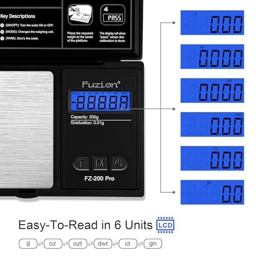 Fuzion FZ-200 Pro Digital Pocket Gram Scale 200g x 0.01g