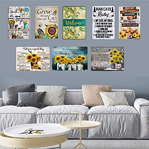 Funny Bathroom Quote Metal Sign - Rustic Farmhouse Decor 8x12