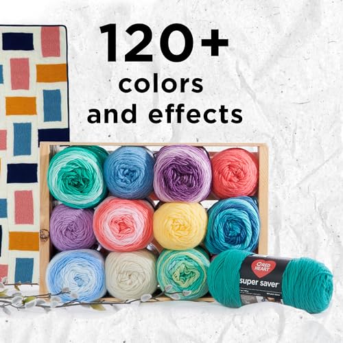 Red Heart Super Saver Yarn, Worsted Weight Size 4, Forest Green (3-Pack)