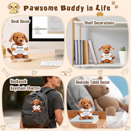 Brother Crochet Dog Gift | Handmade Plush Puppy for Brother