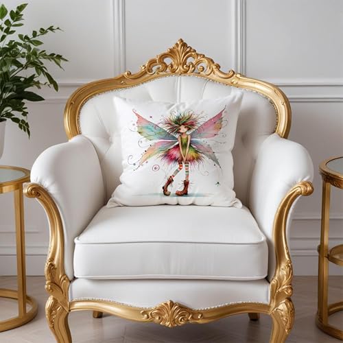 Fairy Elf Decorative Throw Pillow Covers 18x18 - Cozy Flannel