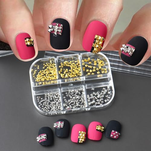 Shiny Alloy Nail Charms Gold and Silver Mixed Nail Art Studs