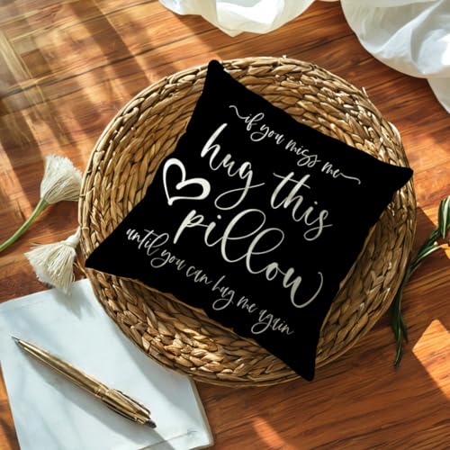 Hug This Pillow Throw Pillow Cover 18x18" Black - Heartfelt Gift