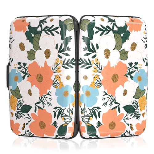 Rimilak RFID Blocking Aluminum Credit Card Holder - Orange Flower