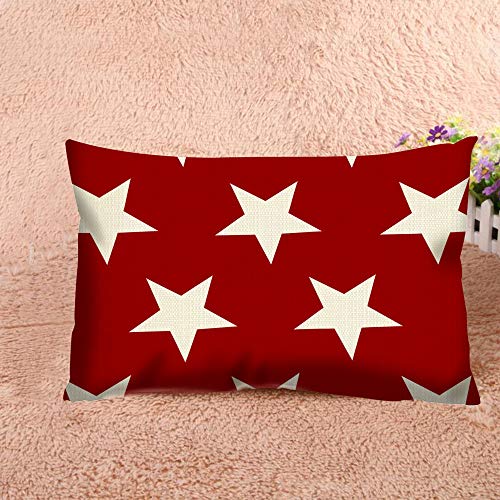 Red Stars Galaxy Throw Pillow Cover - 20x12 Inch Decorative Case