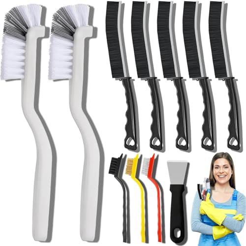 Dfacio 11-Piece Crevice Cleaning Brush Set for Grout, Kitchen & Bathroom