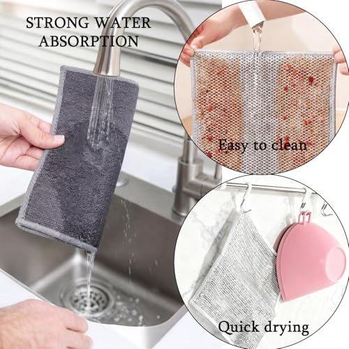 Double-Layer Ultra-Fine Fiber Kitchen Cleaning Cloth - 10 Pack