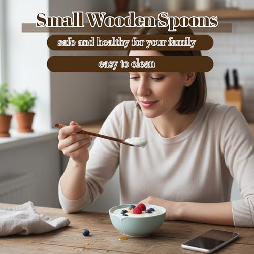 Wooden Honey Spoon Set - 2PCS Long Handle Stirring Spoons