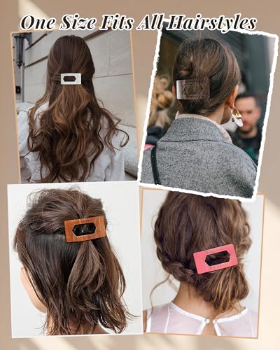 Mesovor 6 Pack Flat Claw Clips for Thick & Thin Hair 3.94 Inch