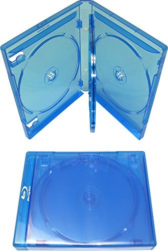 Quad Blu-Ray DVD Cases - 4 Disc Capacity, 21mm Thick, Blue