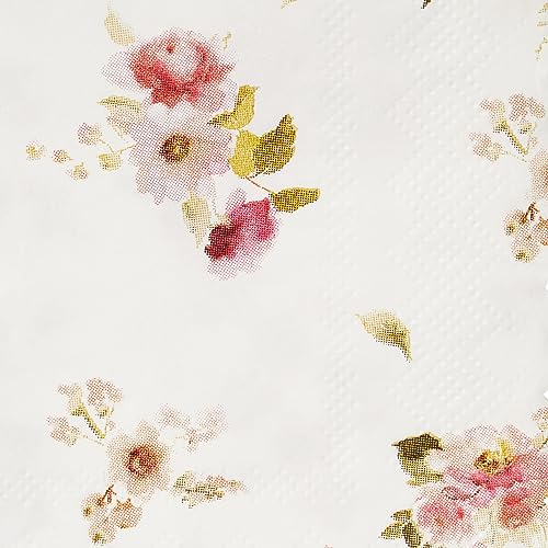 C.R. Gibson Floral Heart Beverage Napkins, 20-Count, 5"