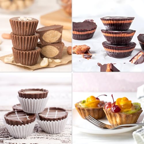 CLUEWR Silicone Peanut Butter Cup Molds - 3 Pack, 12 Cavity Non-Stick