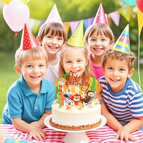 Jungle Animal Cake Topper - Wildlife Birthday Decoration