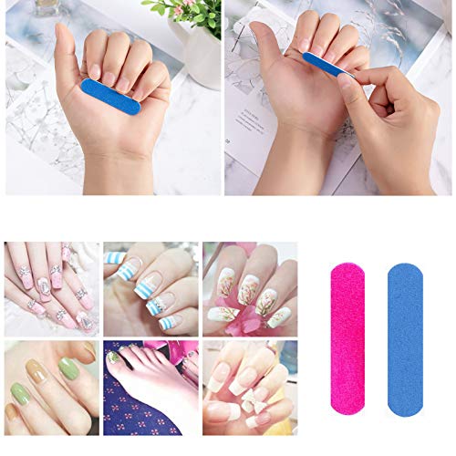 Transun Moo Mini Nail Files Bulk 100 Pack - 2 Inch Disposable Emery Boards for Manicure and Pedicure