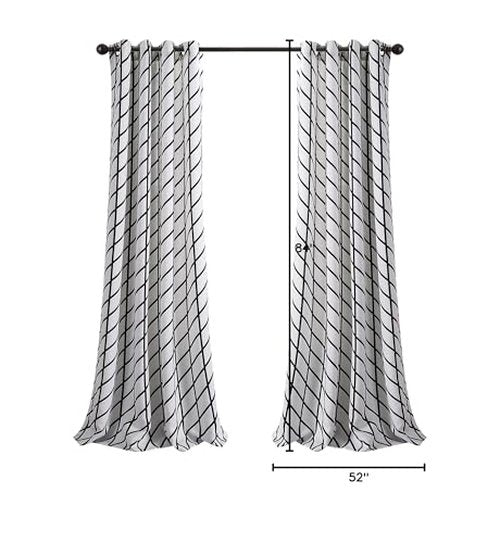 Lush Decor Feather Arrow Geo Room-Darkening Window Curtain Set (84" x 52")