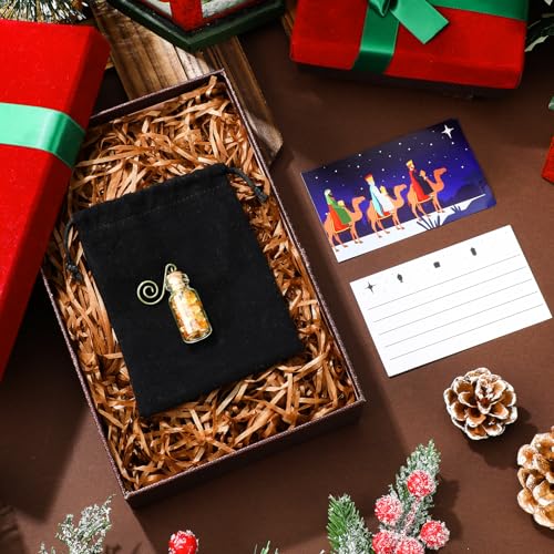 Christmas Nativity Gift Set with 2 Glass Ornaments and Frankincense & Myrrh - Variation of 2