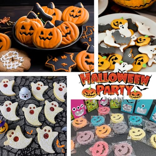 Halloween Cookie Cutters Set - 5pcs Pumpkin, Ghost, Bat, Witch, Cat