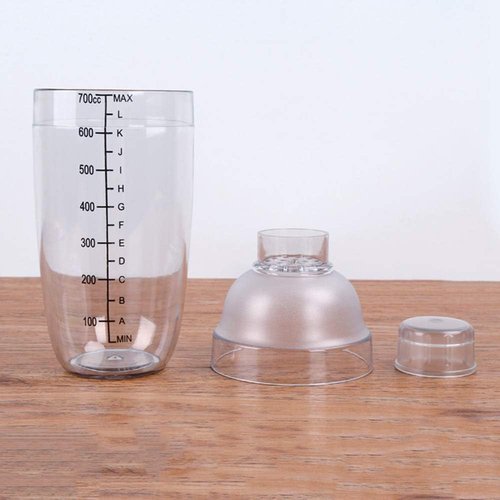 FEOOWV Cocktail Shaker - Transparent Hand Drink Mixer for Boba Tea | 24 oz (700cc) Capacity