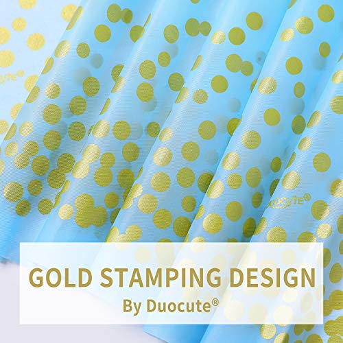 Blue Gold Foil Dot Disposable Tablecloths - 2 Pack, 54x108 inch