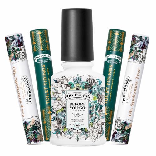 Poo-Pourri Before-You-Go Toilet Spray Holiday Variety Pack - Vanilla Mint, Toilet Tidings & Oh, Spritzmas Tree