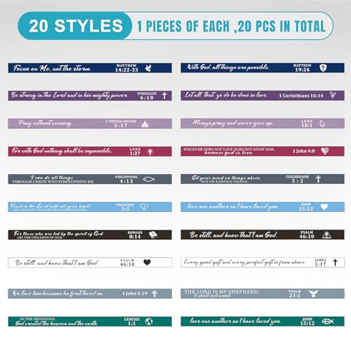 Retro Colors Bible Verse Silicone Bracelets - Bulk Wristbands