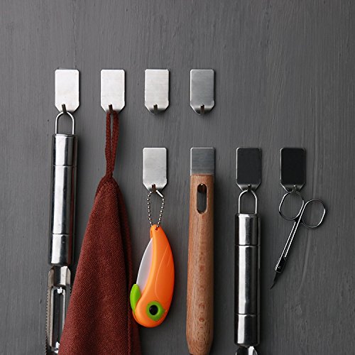 FOTYRIG Waterproof Stainless Steel Adhesive Hooks - 16 Pack