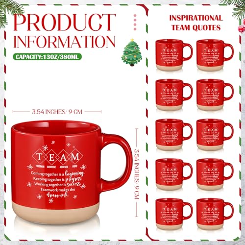 Team Appreciation Gift Mug - 13 oz Red & Milk Tea Color Ceramic Mug with Motivational Quote - Variation of THIS listing