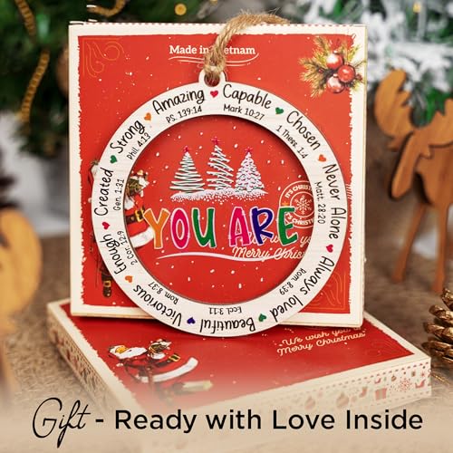 Christian Christmas Ornament Religious Gifts for Women - Bible Verse 2 Variation