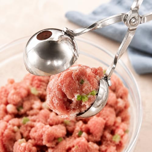 Stainless Steel Meatball Maker Tongs Set – 2-Piece Non-Slip Kitchen Scoop