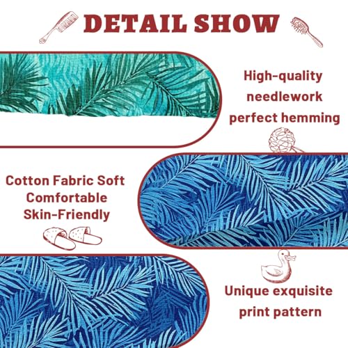 Palm Leaves Hand Towels Set of 2 - 14"x28" Absorbent Decorative Towels for Bathroom, Gym, Spa