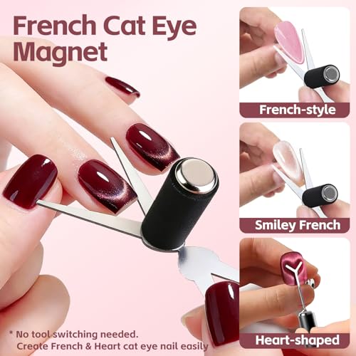IOGOG 5-Piece Cat Eye Magnet Set for Gel Polish Nail Art