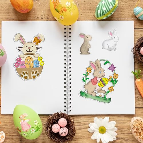 Easter Metal Cutting Dies - Cartoon Rabbit Stencil for Card Making
