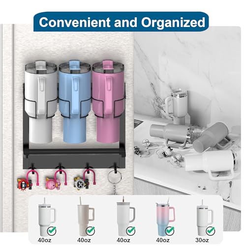 EASTTOWEST Magnetic Cup Storage Organizer for Stanley 30/40 oz Tumbler - 3CUPS BK