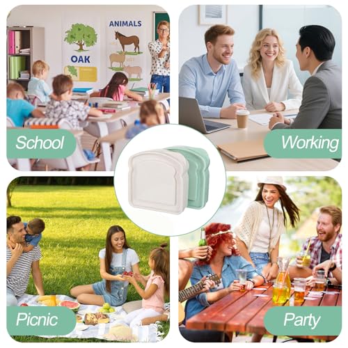 Reusable Toast-Shaped Sandwich Containers - BPA-Free, Microwave Safe