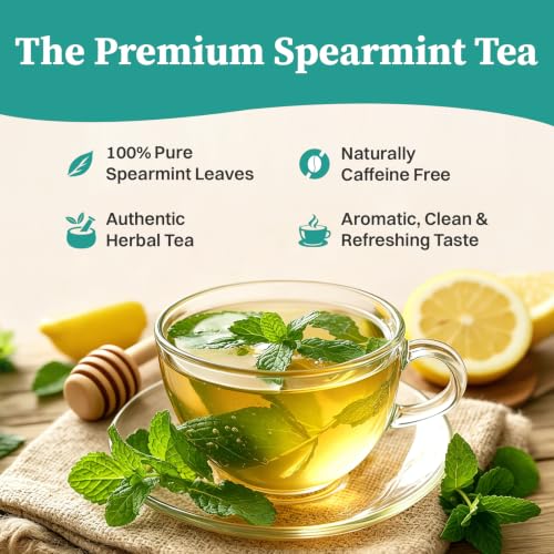SKMTT Spearmint Tea Bags - 60 Count Caffeine-Free Herbal Tea