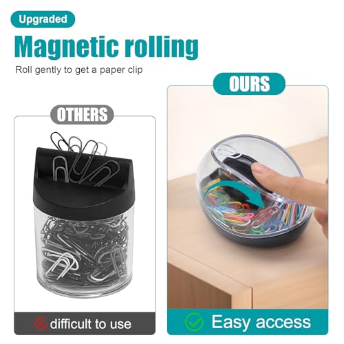 Mecyfaty Magnetic Paper Clip Holder with 100 Colorful Clips