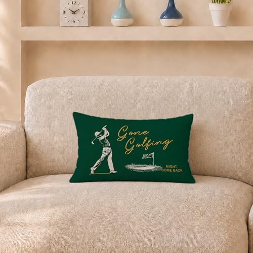 Dark Green Golf Pillow Cover 12x20 - Decorative Sports Accent
