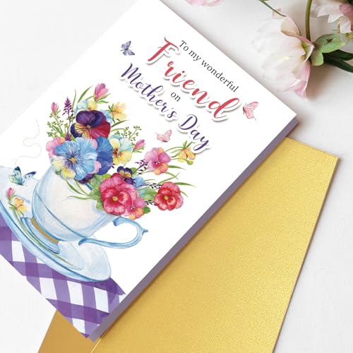 Goroar Mother's Day Card for Friend - Heartfelt Message & Gold Envelope