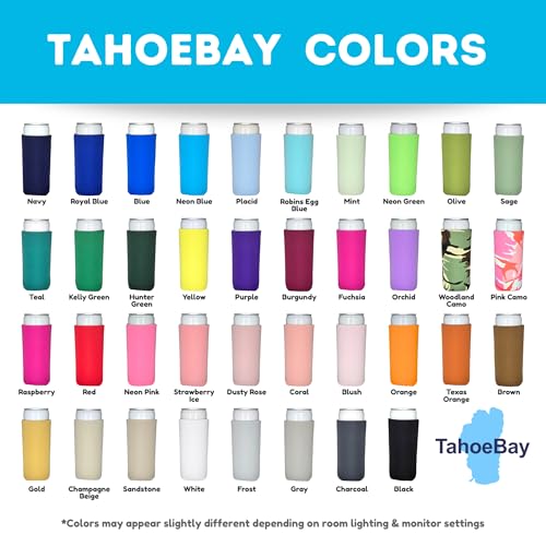 Slim 12oz Can Cooler Sleeves - Multicolor 8-Pack by TahoeBay