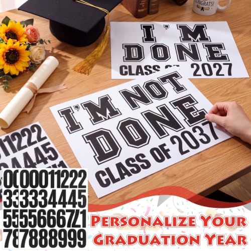 Novabright Black Sibling Graduation Photo Props - I'm Done Signs