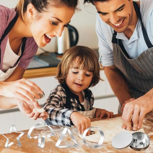 Stainless Steel Cookie Cutters Set - 6 Fun Shapes for Baking