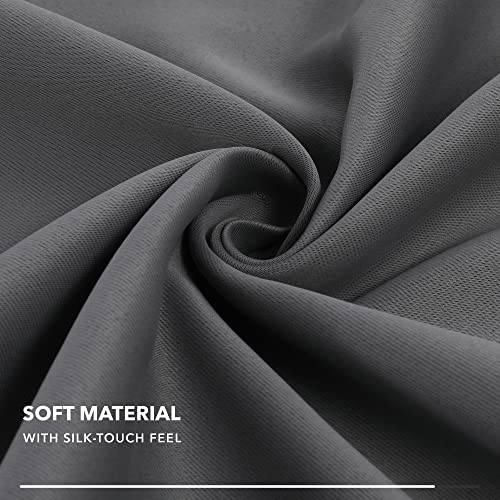 Deconovo Extra Wide Blackout Room Divider Curtain, 180"W x 96"L, Dark Grey