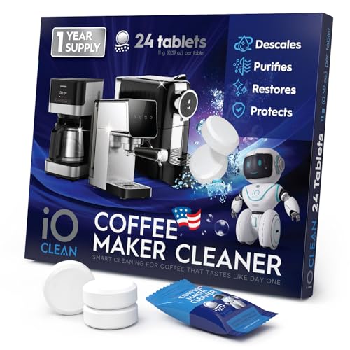 iO CLEAN Coffee Maker & Espresso Machine Descaler Tablets - 24 Count