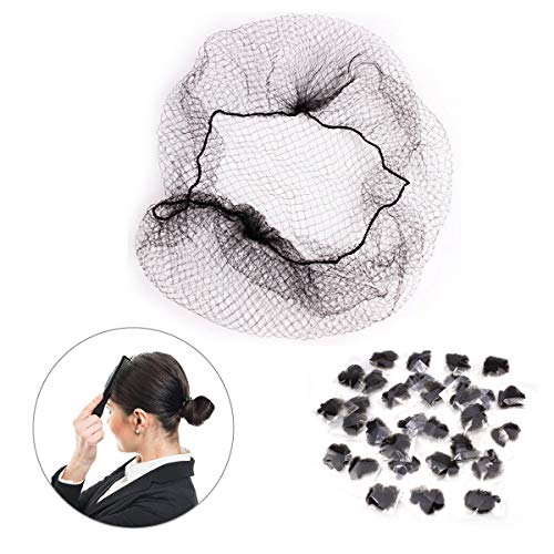 Biendo 30Pcs Invisible Hair Nets Elastic Edge Mesh Brown Bun Holders