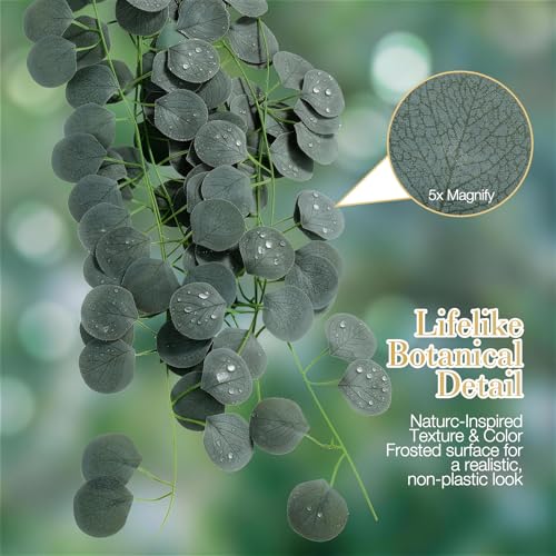 14 Pack 98ft Artificial Eucalyptus Garland - Lifelike Greenery for Home Decor & Weddings